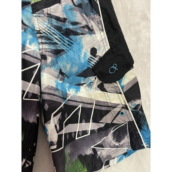 OP OCEAN PACIFIC Boy's Board Shorts Swim Trunks Size Large 10-12 Black Blue - Picture 3 of 8